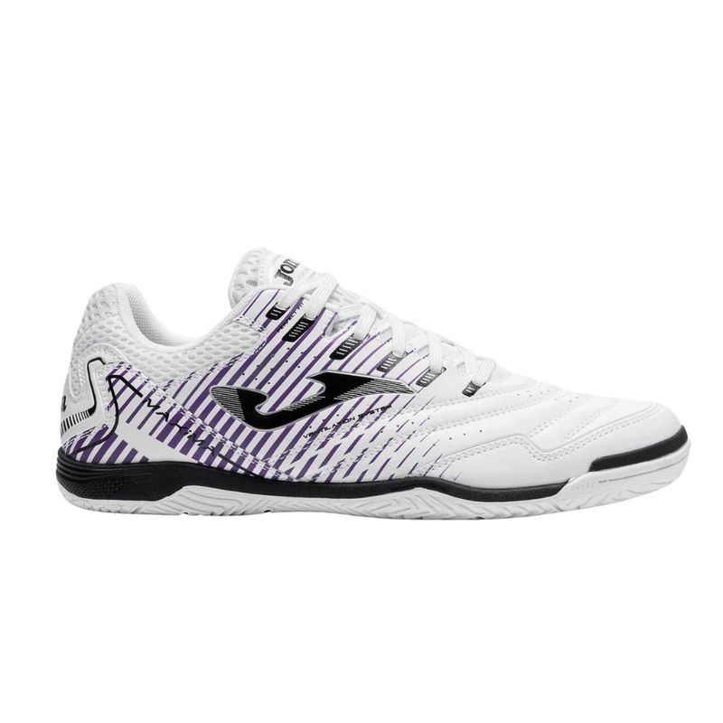 chuteira masculina futsal nº41 joma máxima branco roxo (mp)