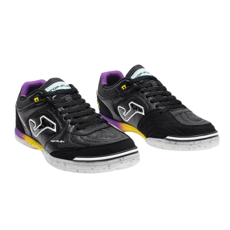 chuteira masculina futsal nº42 joma top flex preto roxo (mp)