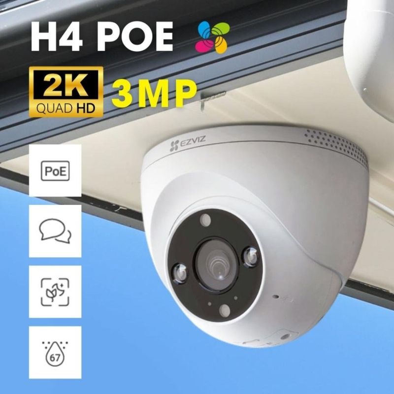 câmera de segurança externa ezviz ip poe h4 2k ip67 h.265 (mp)
