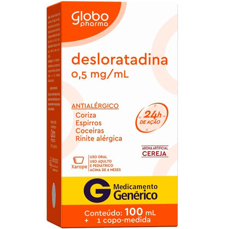 desloratadina 0,5mg/ml 100ml xarope globo
