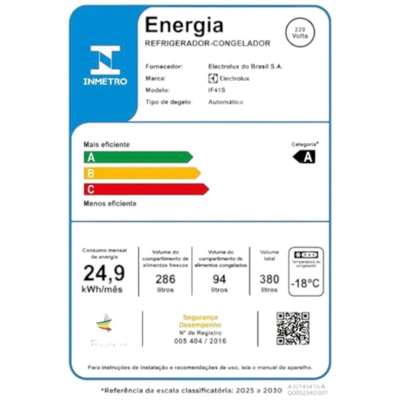 geladeira electrolux frost free inverter 380 litros if41s