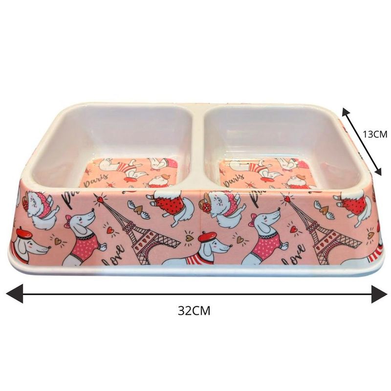 comedouro para pets melamina duplo retangular (mp)
