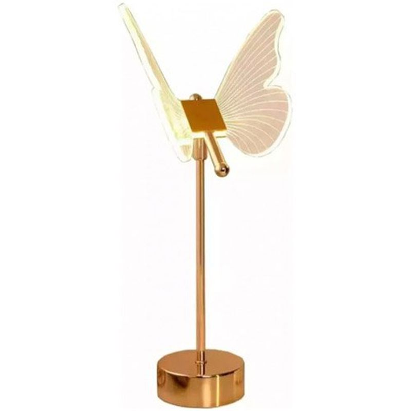 luminária de mesa jone led borboleta dourado j-mbi