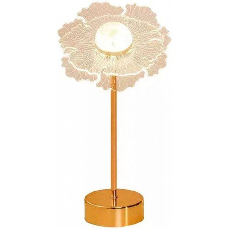 luminária de mesa jone led girassol dourado j-mbi