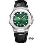 relógio masculino poedagar preto e verde sl28 j-mbi