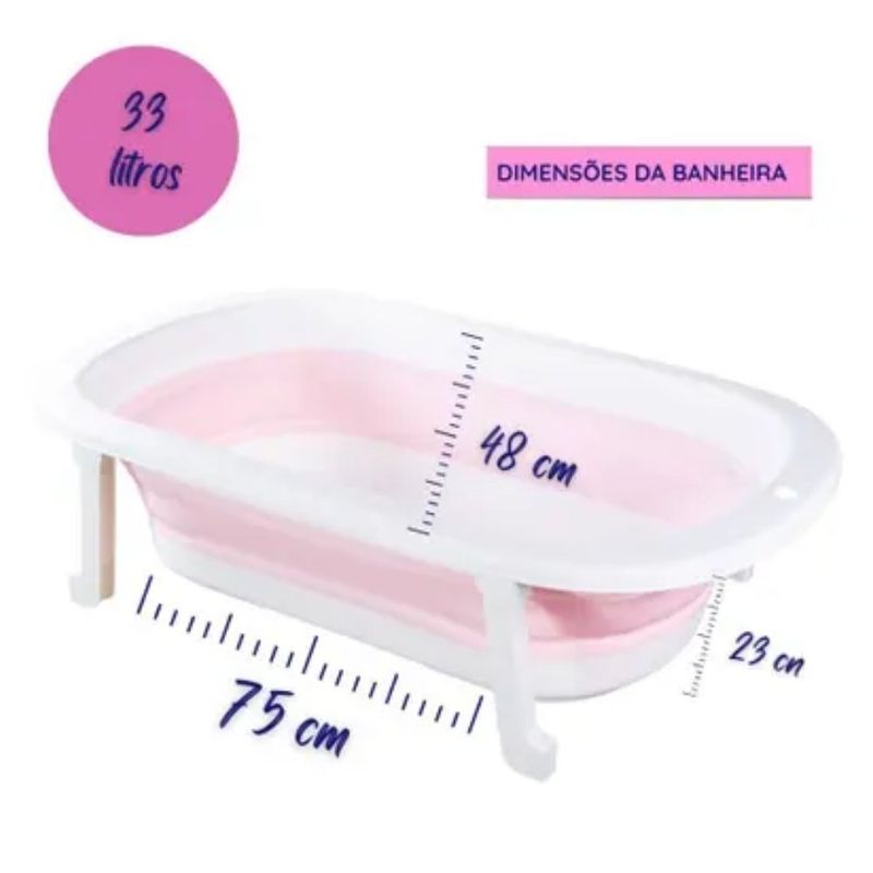 banheira bebê pimpolho dobrável até 30kg 9569 (mp)