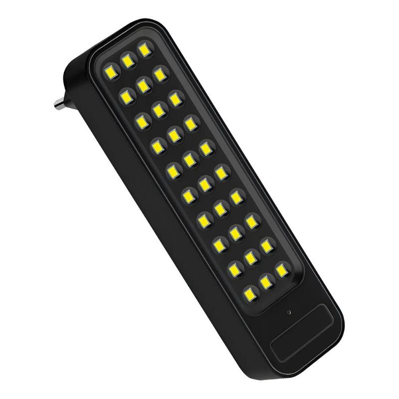 luminaria de emergencia avant barra plug 2w 6000k luz branco frio bivolt preto (mp)