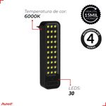 luminaria de emergencia avant barra plug 2w 6000k luz branco frio bivolt preto (mp)
