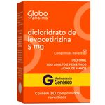 dicloridrato de levocetirizina 5mg 10 comprimidos revestidos globo