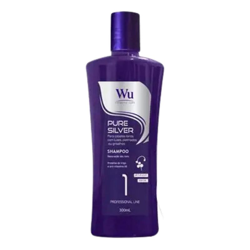 shampoo matizador professional wu pure silver loiro 300ml (mp)
