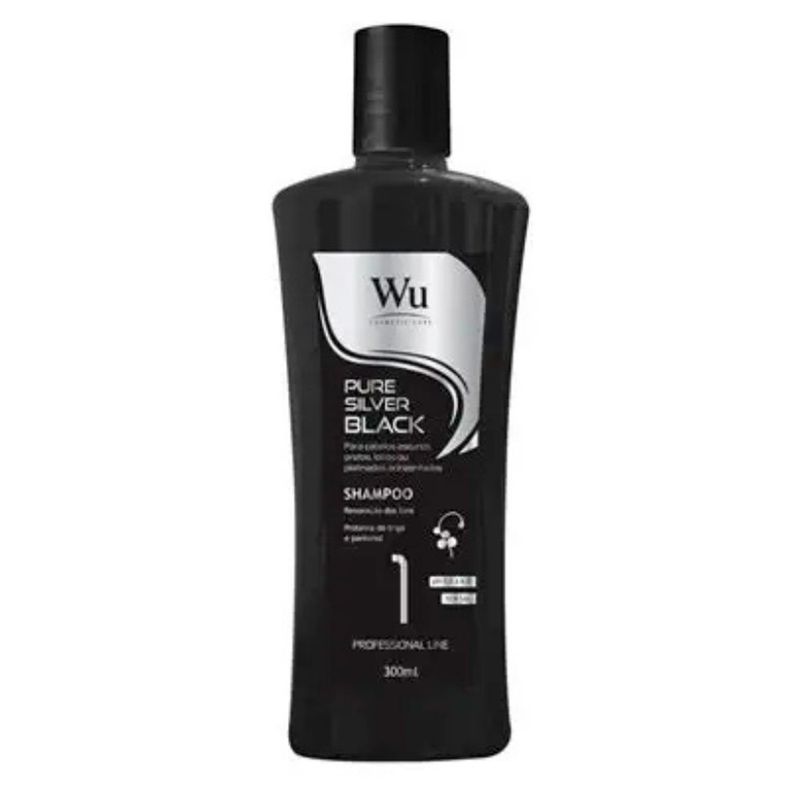 shampoo matizador professional wu pure silver black 300ml (mp)