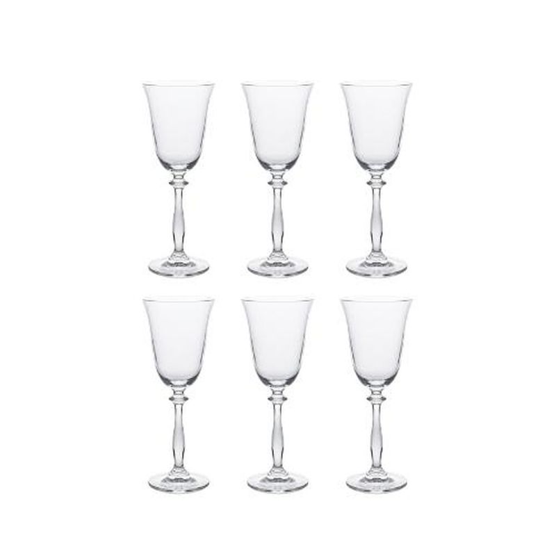 jogo de tacas 6 pecas bohemia angela cristal 185ml (mp)