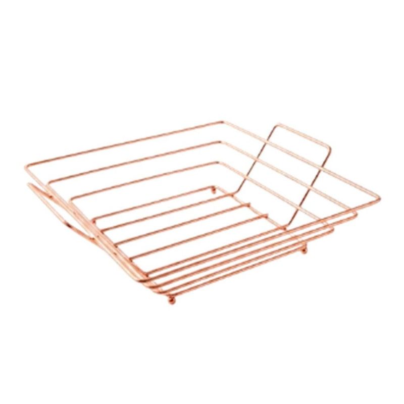 fruteira de mesa quadrada arthi rose gold 32x28x9cm (mp)