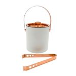balde de gelo com pinca hermitage 1,8l 15x18cm branca com rose gold (mp)