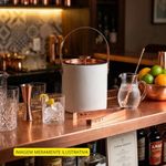 balde de gelo com pinca hermitage 1,8l 15x18cm branca com rose gold (mp)