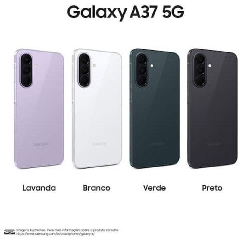 smartphone samsung a37 5g 256gb 8gb ram câmera 50mp selfie 12mp tela super amoled 6.7" nfc ip68 preto