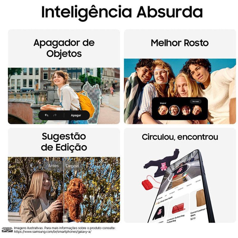 smartphone samsung a57 5g 128gb 8gb ram câmera 50mp ois selfie 12mp ip68 tela super amoled 6.7" nfc lilás