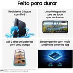 smartphone samsung a57 5g 256gb 8gb ram câmera 50mp ois selfie 12mp ip68 tela super amoled 6.7" nfc azul escuro
