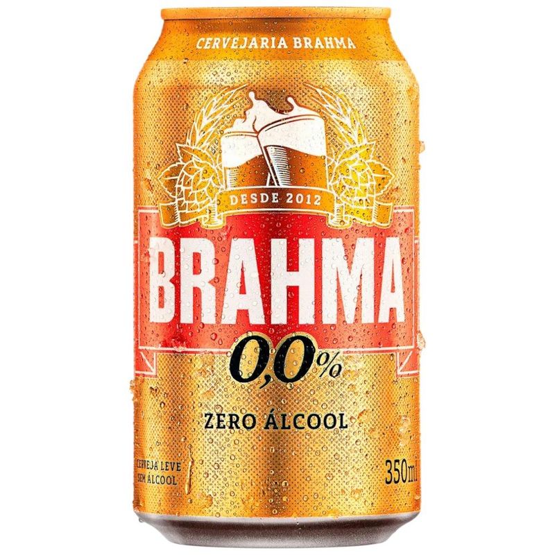 cerveja brahma zero álcool pilsen lata 350ml