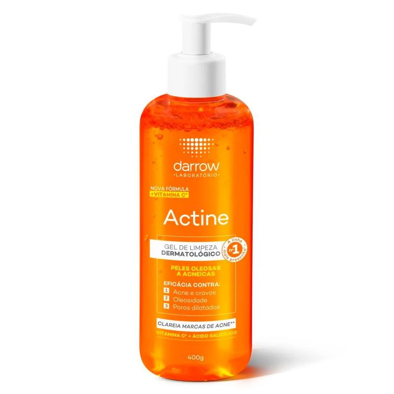 gel de limpeza facial darrow actine vitamina c + ácido salicílico 400g