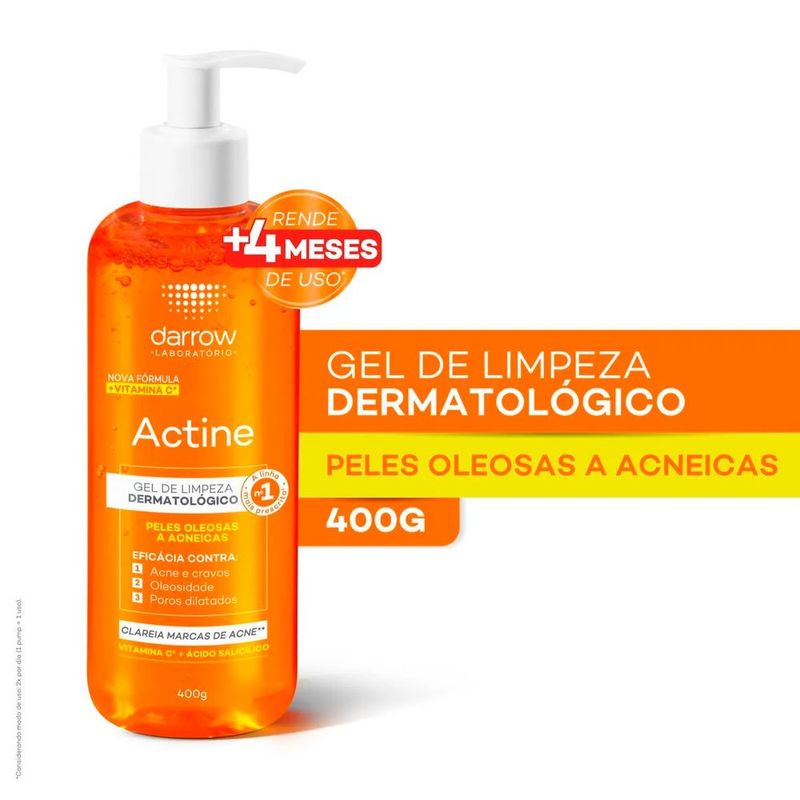 gel de limpeza facial darrow actine vitamina c + ácido salicílico 400g