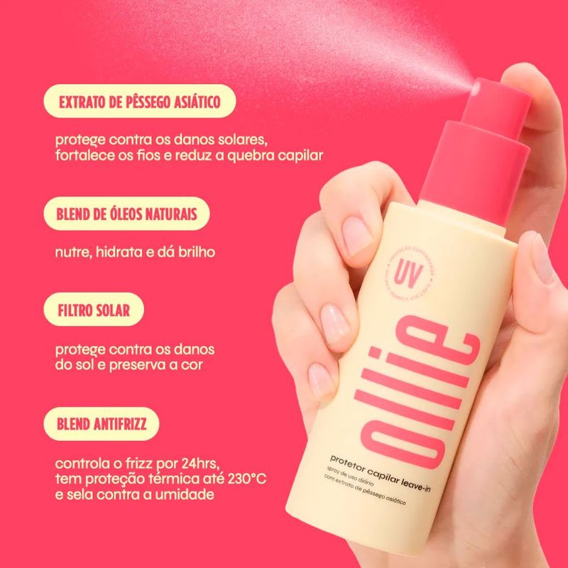 protetor capilar spray leave-in ollie 100ml