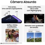 smartphone samsung a57 5g 256gb 8gb ram câmera 50mp ois selfie 12mp ip68 tela super amoled 6.7 nfc cinza