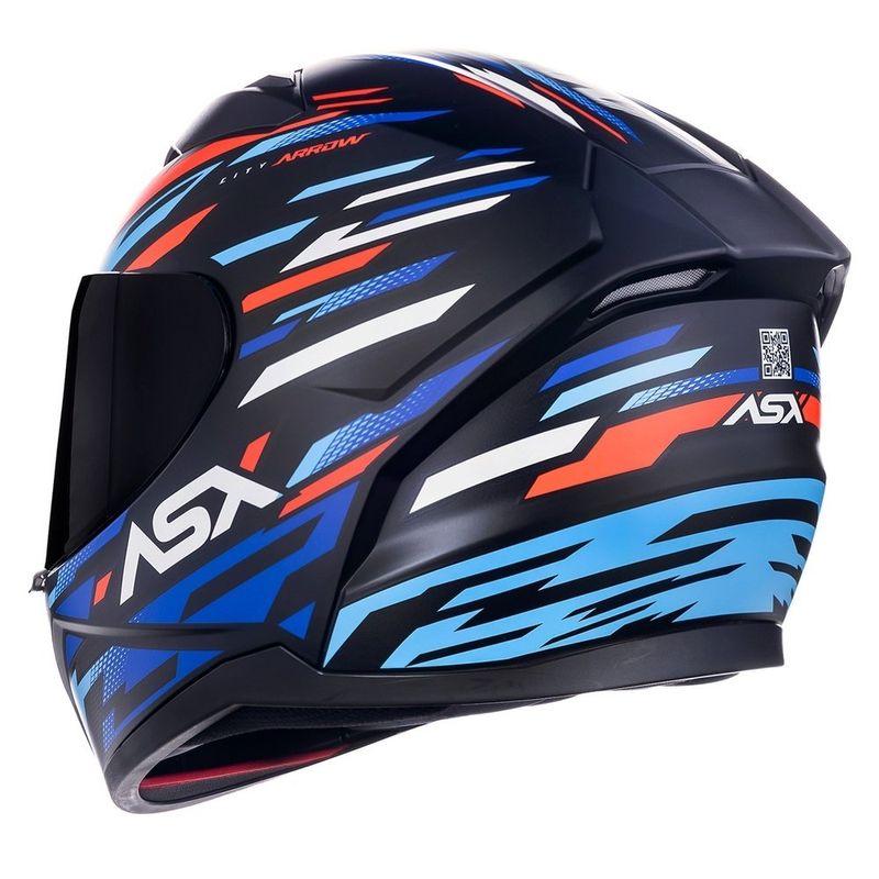 capacete asx city arrow fosco preto e azul 62 (mp)