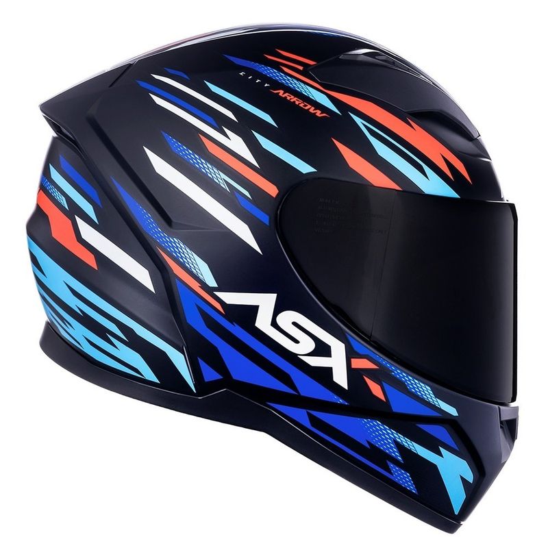 capacete asx city arrow fosco preto e azul 62 (mp)