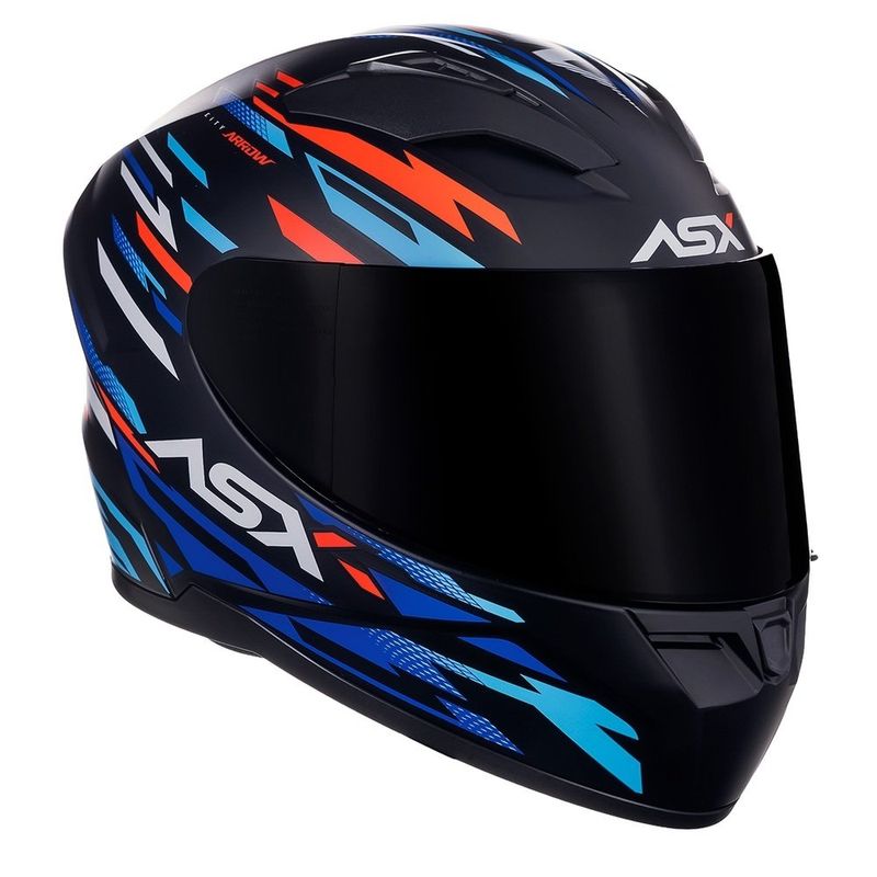capacete asx city arrow fosco preto e azul 62 (mp)