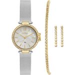 kit relógio feminino dourado condor co2035oae/k4b