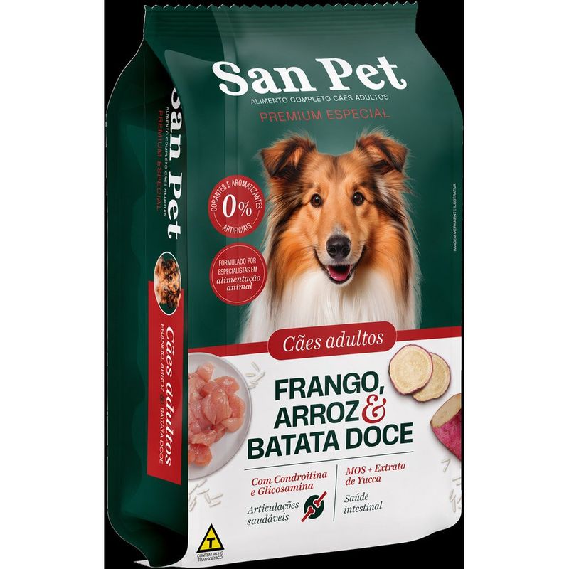 ração cães adultos frango e cereais san pet 3kg