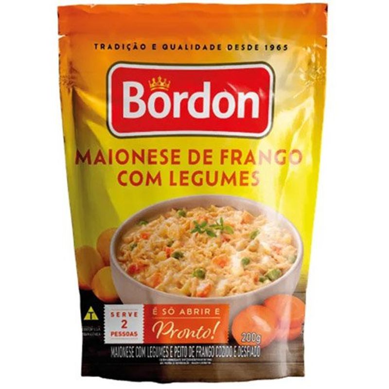 maionese legumes e frango pouch bordon 200g