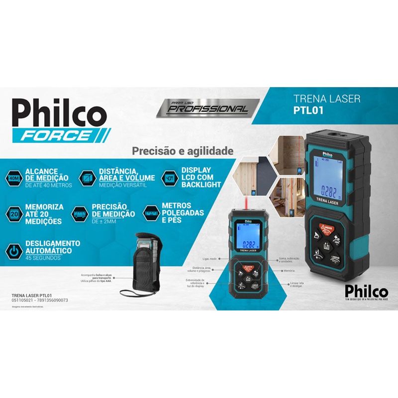 trena laser philco azul e pretp ptl01