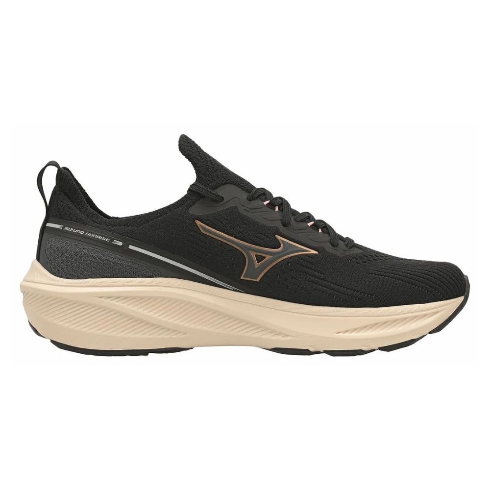Tênis Corrida Feminino Nº37 Mizuno Sunrise Preto E Dourado (MP)