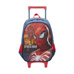 mochila de rodinhas xeryus homem-aranha city 40cm azul 13350 (mp)