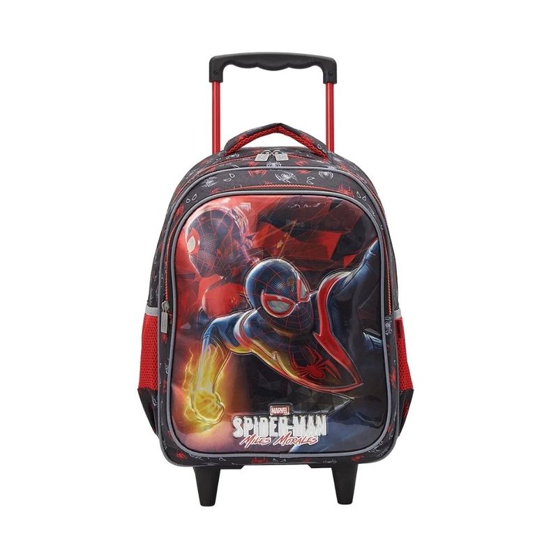 mochila de rodinhas xeryus homem-aranha 35cm vermelho 13361 (mp)