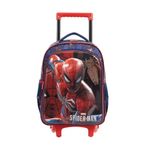 mochila de rodinhas xeryus homem-aranha face 40cm azul 13370 (mp)