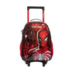mochila de rodinhas xeryus homem-aranha x1 40cm vermelho 14920 (mp)