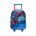 mochila de rodinhas xeryus homem-aranha x2 40cm azul 14930 (mp)