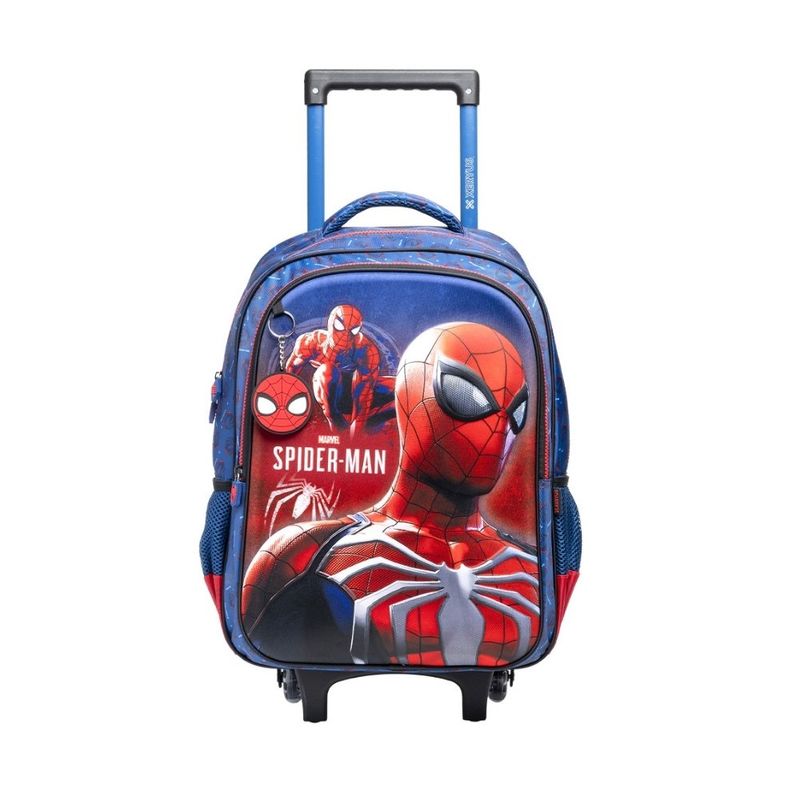 mochila de rodinhas xeryus homem-aranha se 40cm azul 14960 (mp)