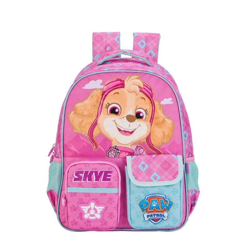 mochila xeryus patrulha canina skye 40cm rosa 15272 (mp)