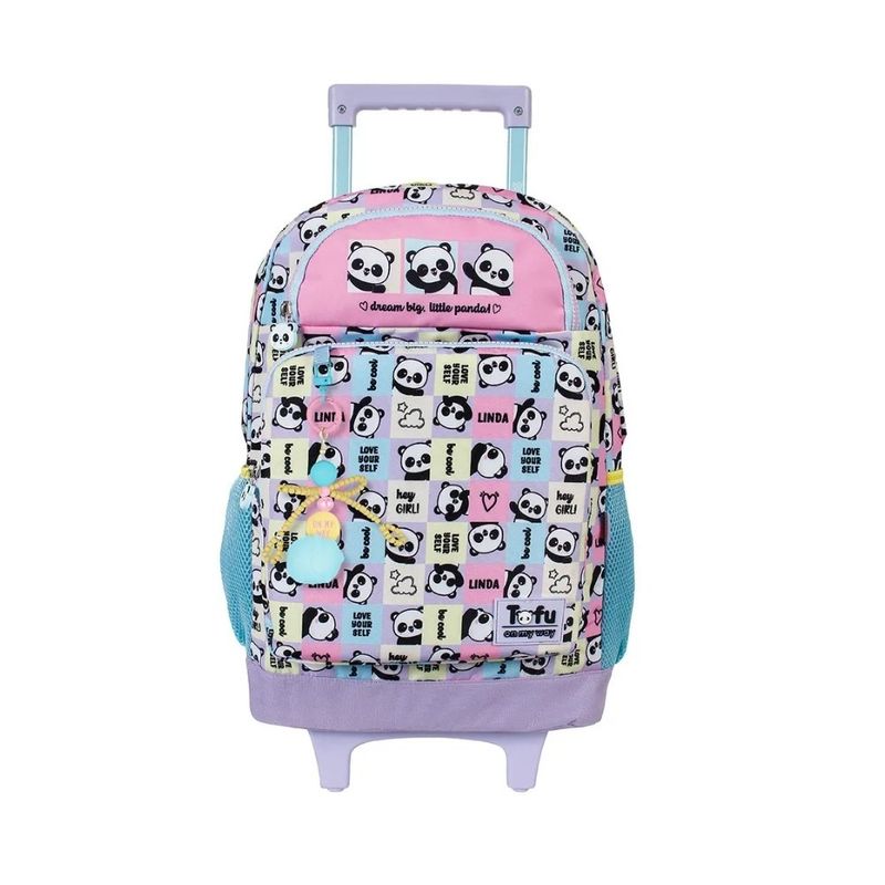 mochila de rodinhas xeryus petit panda tofu 40cm azul 15890 (mp)