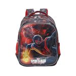 mochila xeryus homem-aranha metal 35cm preto 13363 (mp)