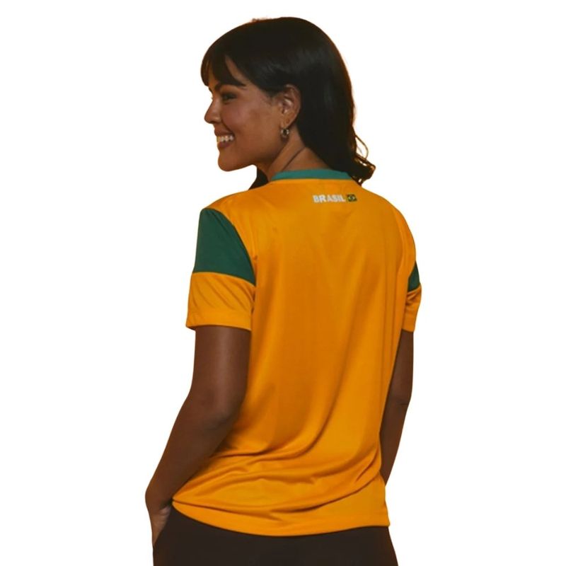 camiseta feminina brasil g braziline dengo amarelo (mp)
