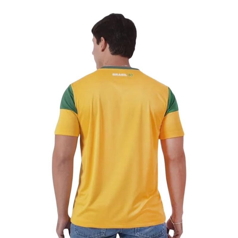 camiseta masculina brasil g braziline dengo amarelo (mp)