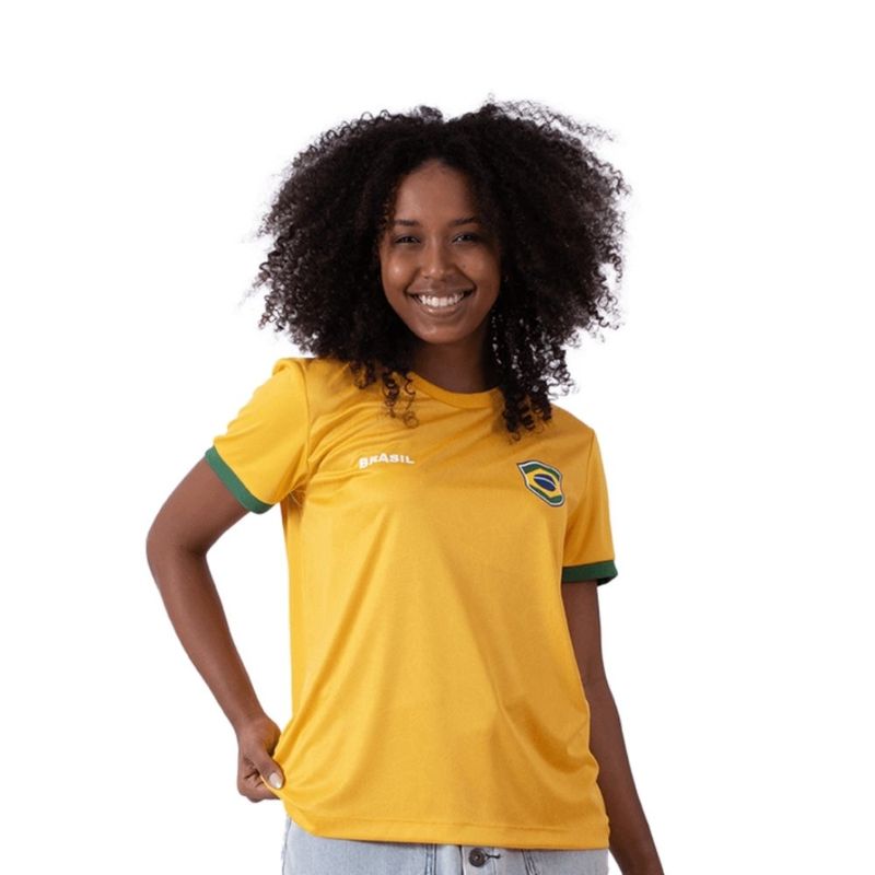 camiseta feminina brasil p braziline ipê amarelo (mp)