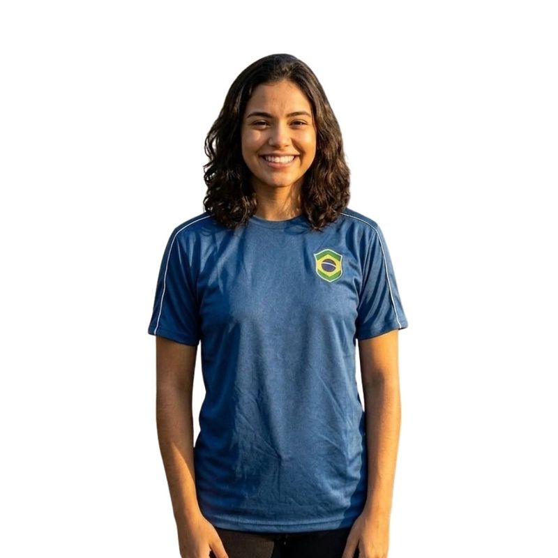 camiseta feminina brasil p braziline reflexo azul (mp)