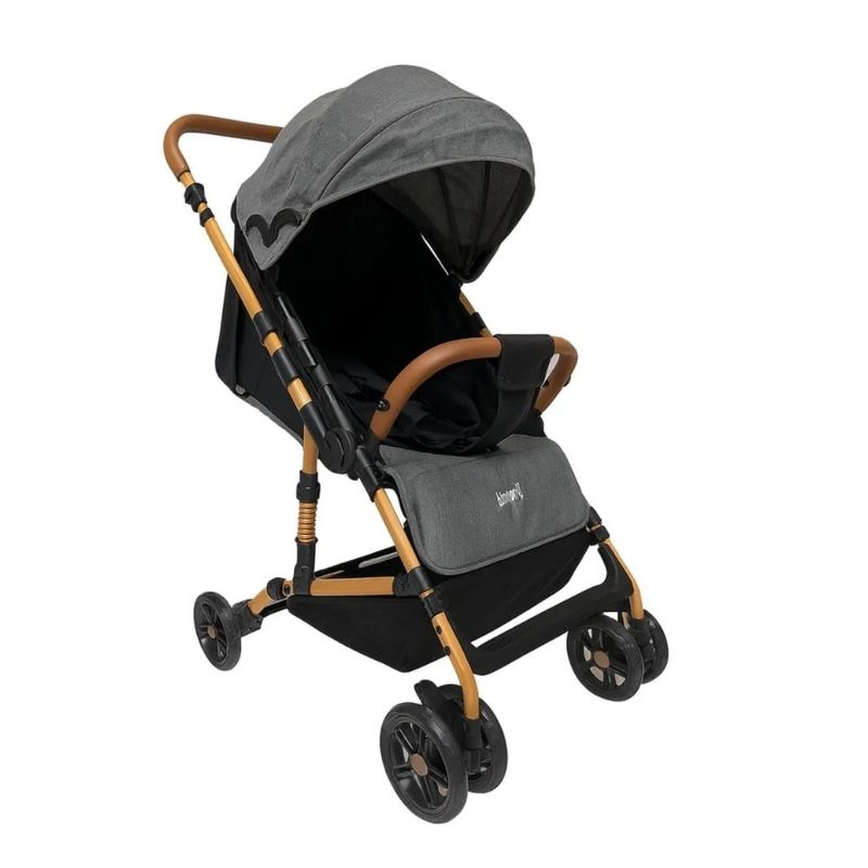 carrinho de bebê avanti viena até 15kg cinza dourado pppadcbe038 (mp)