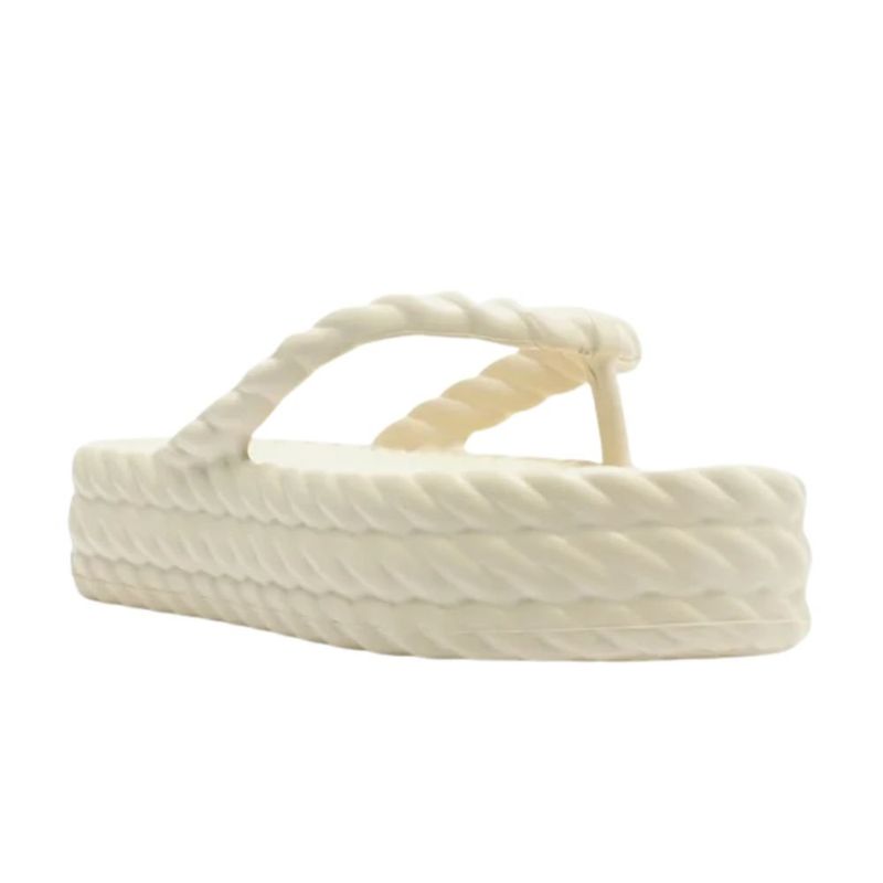 sandalia plataforma feminina n°37/38 brizza arezzo flatform marrocos mid off-white (mp)